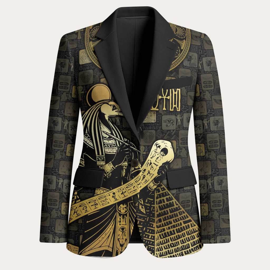 Egyptian God Thoth Blazer Ancient Mythology Ibis Wisdom Hieroglyphic