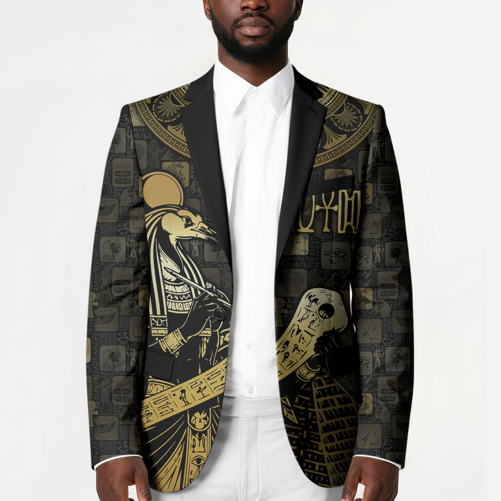 Egyptian God Thoth Blazer Ancient Mythology Ibis Wisdom Hieroglyphic