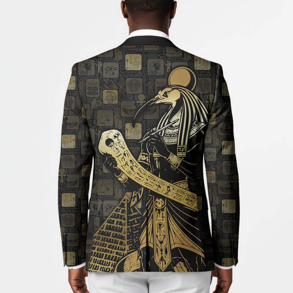 Egyptian God Thoth Blazer Ancient Mythology Ibis Wisdom Hieroglyphic