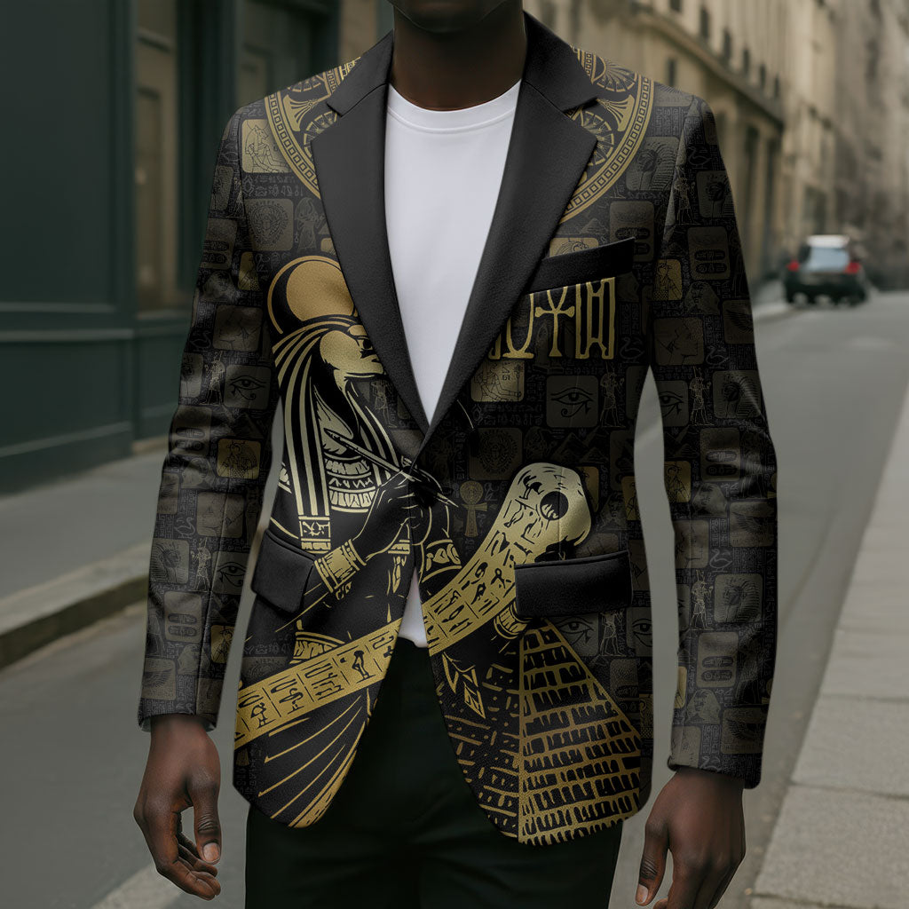 Egyptian God Thoth Blazer Ancient Mythology Ibis Wisdom Hieroglyphic