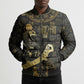 Egyptian God Thoth Bomber Puffer Jacket Ancient Mythology Ibis Wisdom Hieroglyphic