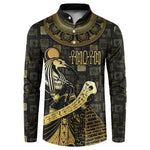 Egyptian God Thoth Button Sweatshirt Ancient Mythology Ibis Wisdom Hieroglyphic