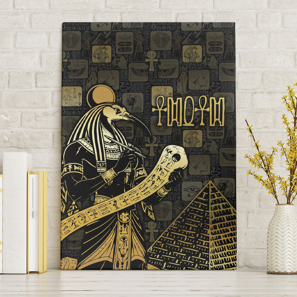 Egyptian God Thoth Canvas Wall Art Ancient Mythology Ibis Wisdom Hieroglyphic