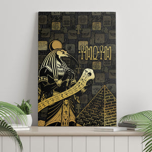 Egyptian God Thoth Canvas Wall Art Ancient Mythology Ibis Wisdom Hieroglyphic