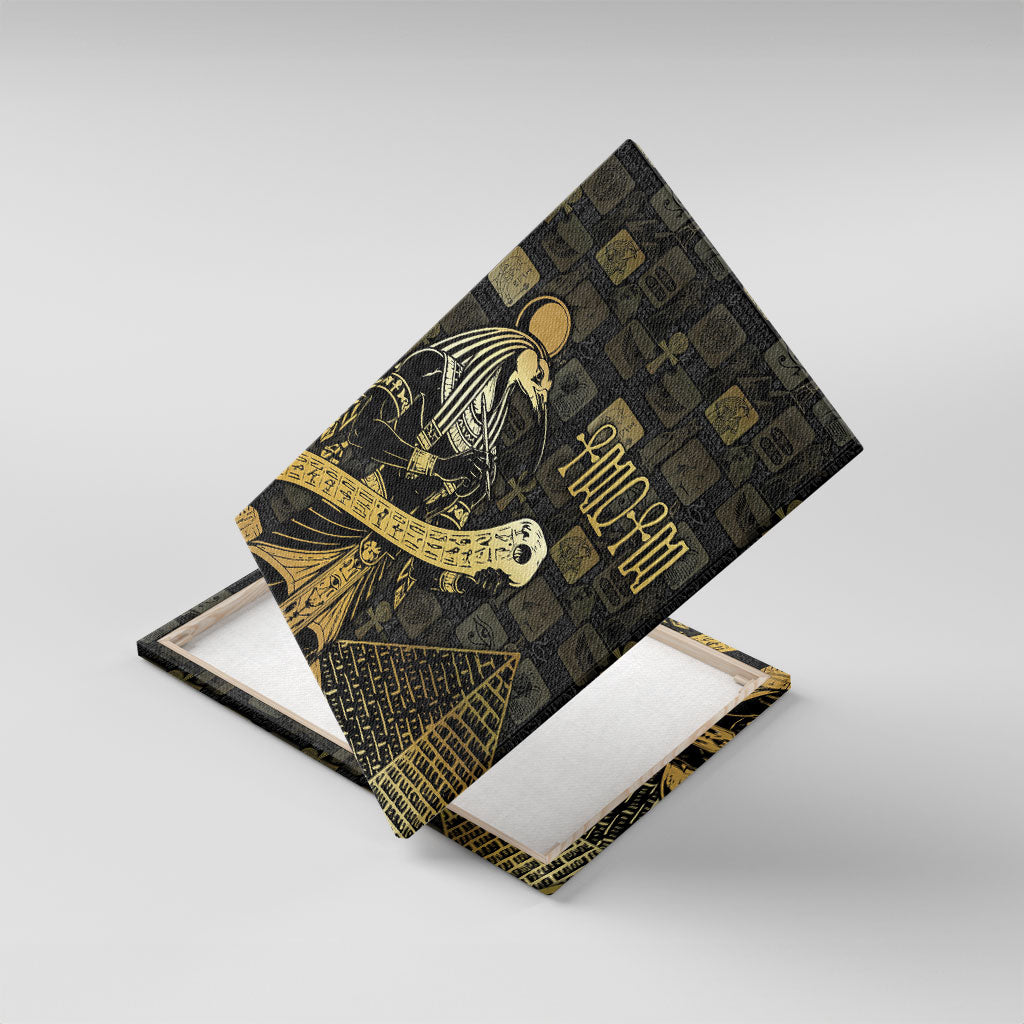 Egyptian God Thoth Canvas Wall Art Ancient Mythology Ibis Wisdom Hieroglyphic