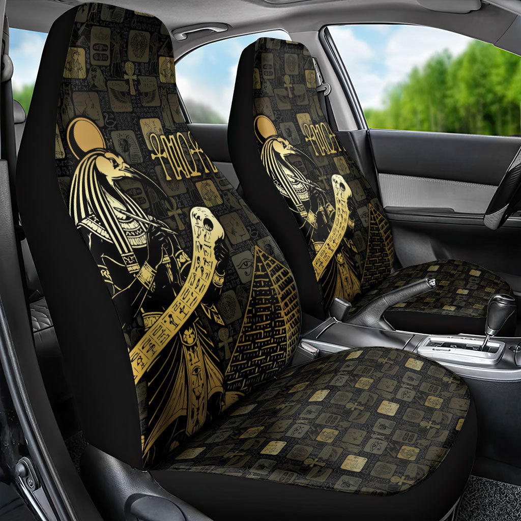 Egyptian God Thoth Car Seat Cover Ancient Mythology Ibis Wisdom Hieroglyphic