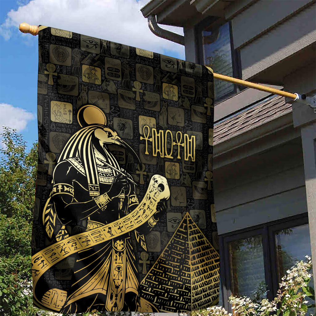 Egyptian God Thoth Garden Flag Ancient Mythology Ibis Wisdom Hieroglyphic