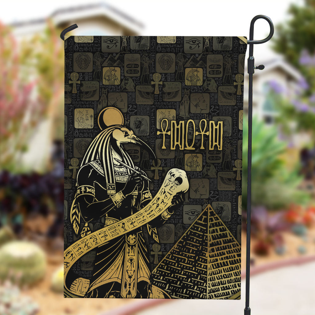 Egyptian God Thoth Garden Flag Ancient Mythology Ibis Wisdom Hieroglyphic