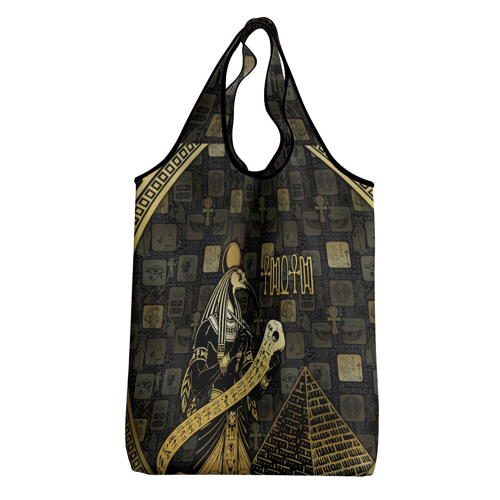 Egyptian God Thoth Grocery Bag Ancient Mythology Ibis Wisdom Hieroglyphic