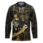 Egyptian God Thoth Hockey Jersey Ancient Mythology Ibis Wisdom Hieroglyphic