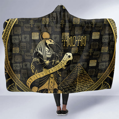 Egyptian God Thoth Hooded Blanket Ancient Mythology Ibis Wisdom Hieroglyphic