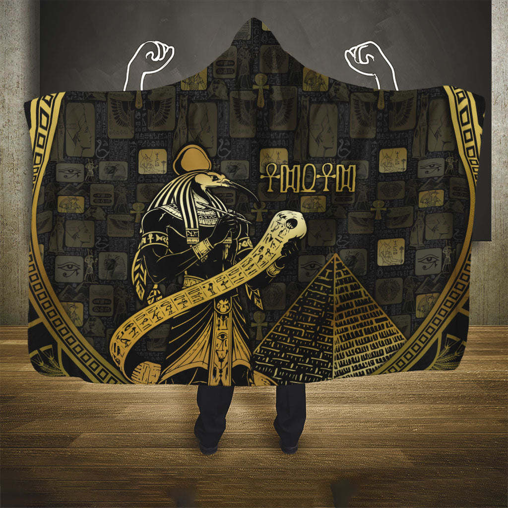 Egyptian God Thoth Hooded Blanket Ancient Mythology Ibis Wisdom Hieroglyphic