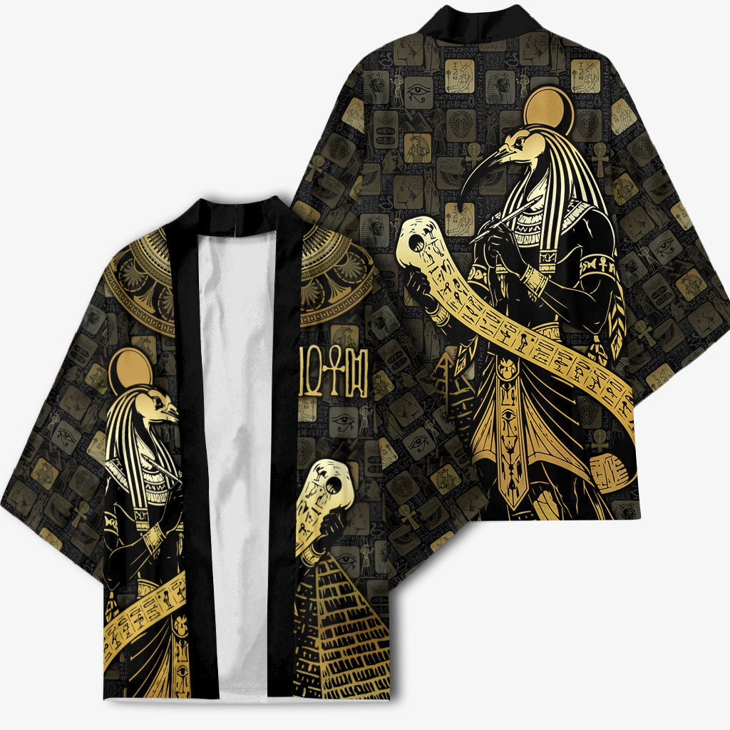 Egyptian God Thoth Kimono Ancient Mythology Ibis Wisdom Hieroglyphic