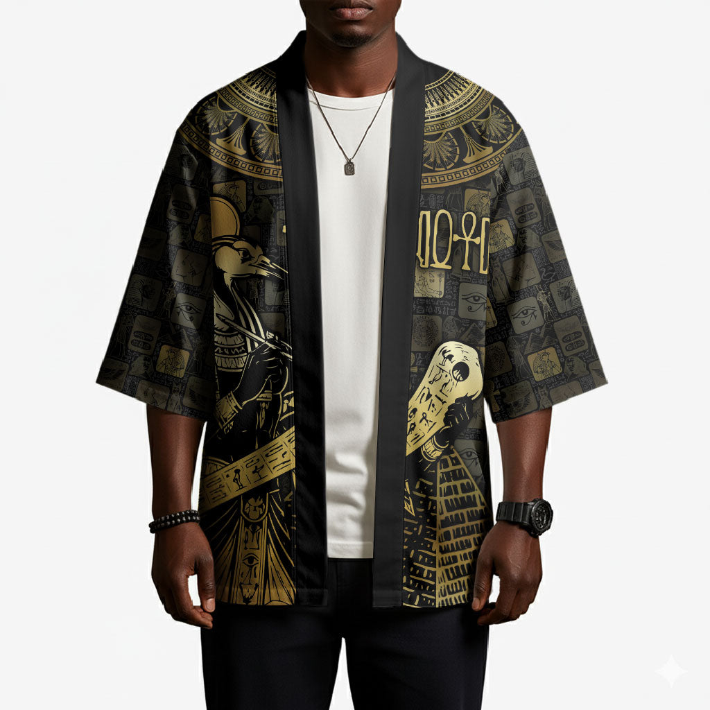 Egyptian God Thoth Kimono Ancient Mythology Ibis Wisdom Hieroglyphic