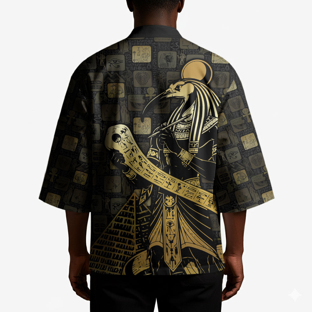 Egyptian God Thoth Kimono Ancient Mythology Ibis Wisdom Hieroglyphic