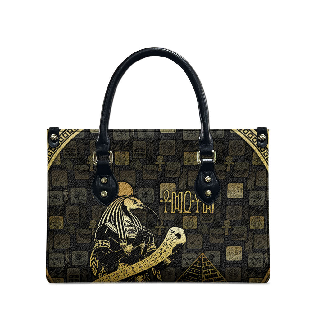 Egyptian God Thoth Leather Bag Ancient Mythology Ibis Wisdom Hieroglyphic