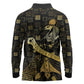 Egyptian God Thoth Long Sleeve Polo Shirt Ancient Mythology Ibis Wisdom Hieroglyphic
