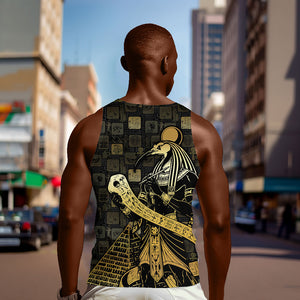 Egyptian God Thoth Men Tank Top Ancient Mythology Ibis Wisdom Hieroglyphic
