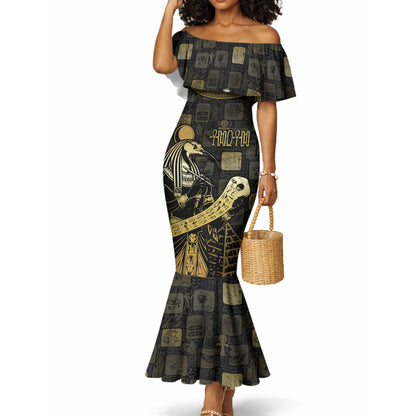 Egyptian God Thoth Mermaid Dress Ancient Mythology Ibis Wisdom Hieroglyphic