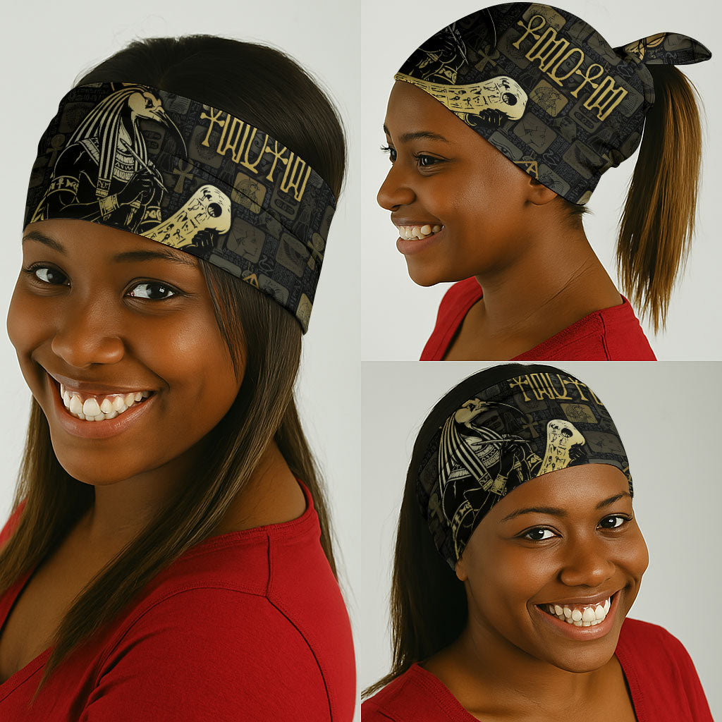 Egyptian God Thoth Neck Gaiter Ancient Mythology Ibis Wisdom Hieroglyphic