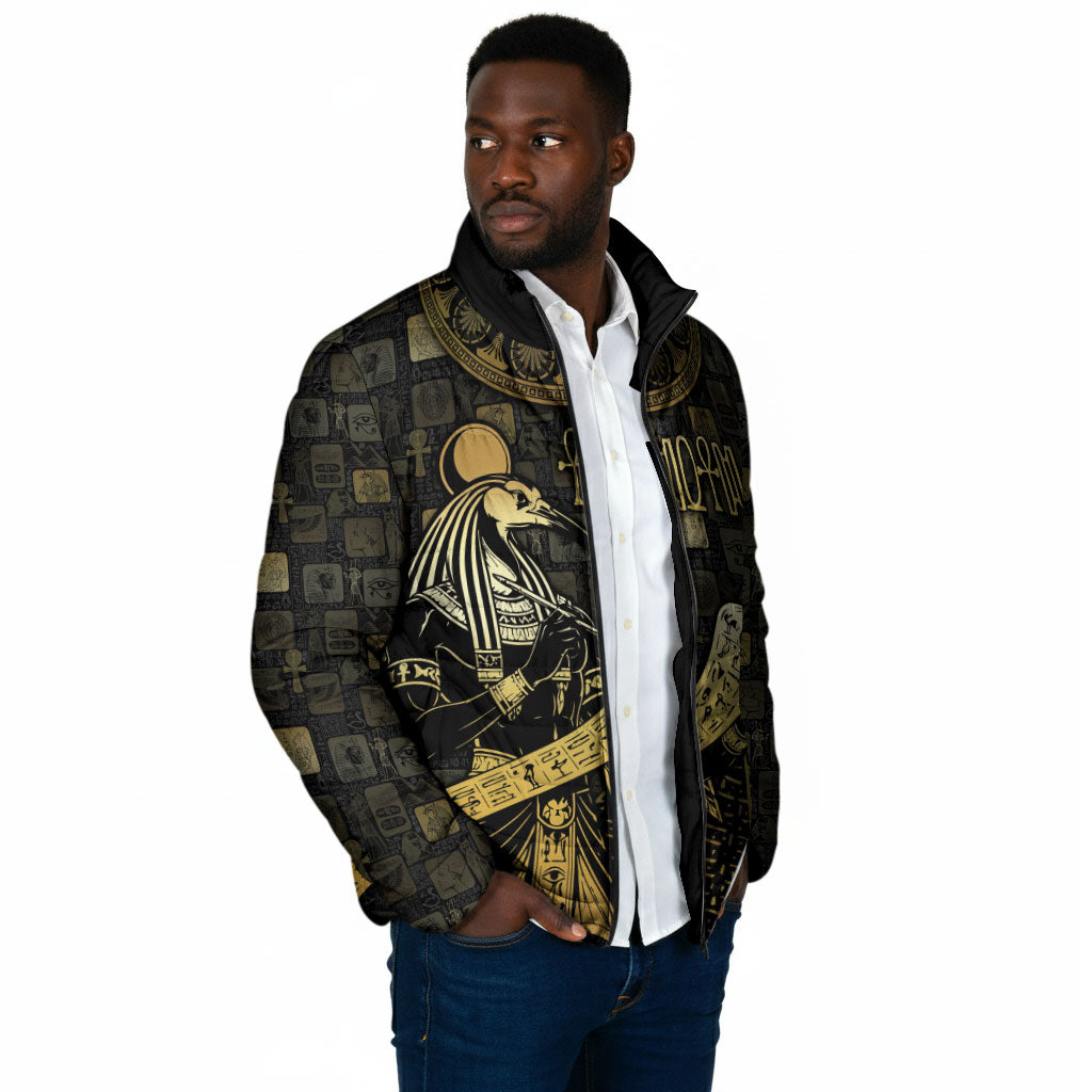Egyptian God Thoth Padded Jacket Ancient Mythology Ibis Wisdom Hieroglyphic