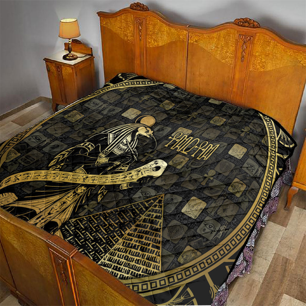 Egyptian God Thoth Quilt Ancient Mythology Ibis Wisdom Hieroglyphic
