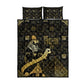 Egyptian God Thoth Quilt Bed Set Ancient Mythology Ibis Wisdom Hieroglyphic