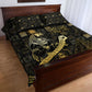Egyptian God Thoth Quilt Bed Set Ancient Mythology Ibis Wisdom Hieroglyphic