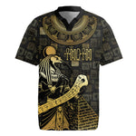 Egyptian God Thoth Rugby Jersey Ancient Mythology Ibis Wisdom Hieroglyphic