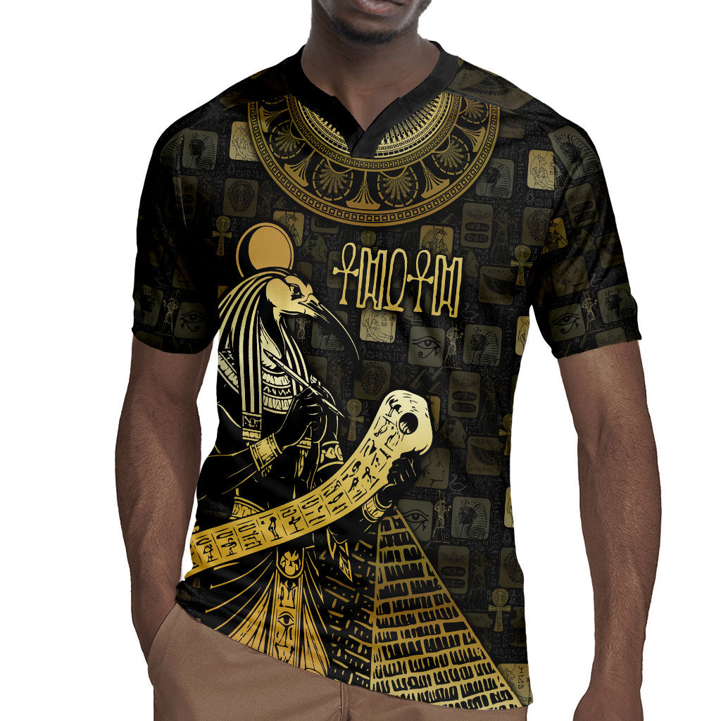 Egyptian God Thoth Rugby Jersey Ancient Mythology Ibis Wisdom Hieroglyphic