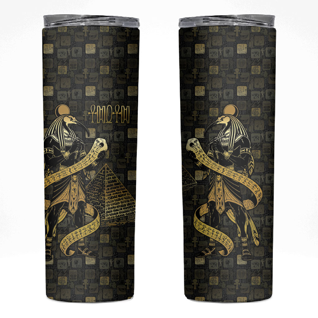 Egyptian God Thoth Skinny Tumbler Ancient Mythology Ibis Wisdom Hieroglyphic