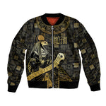 Egyptian God Thoth Sleeve Zip Bomber Jacket Ancient Mythology Ibis Wisdom Hieroglyphic