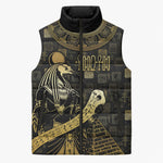 Egyptian God Thoth Sleeveless Puffer Jacket Ancient Mythology Ibis Wisdom Hieroglyphic