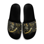 Egyptian God Thoth Slide Sandals Ancient Mythology Ibis Wisdom Hieroglyphic