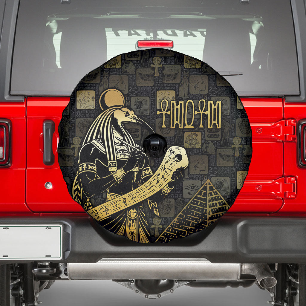 Egyptian God Thoth Spare Tire Cover Ancient Mythology Ibis Wisdom Hieroglyphic
