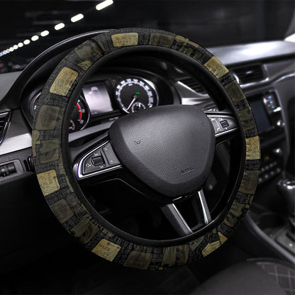 Egyptian God Thoth Steering Wheel Cover Ancient Mythology Ibis Wisdom Hieroglyphic