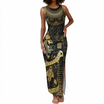 Egyptian God Thoth Tank Maxi Dress Ancient Mythology Ibis Wisdom Hieroglyphic