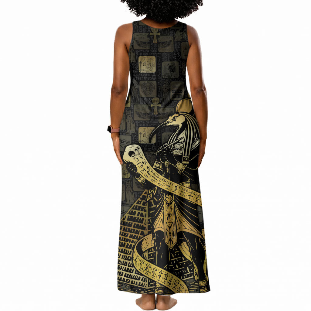 Egyptian God Thoth Tank Maxi Dress Ancient Mythology Ibis Wisdom Hieroglyphic