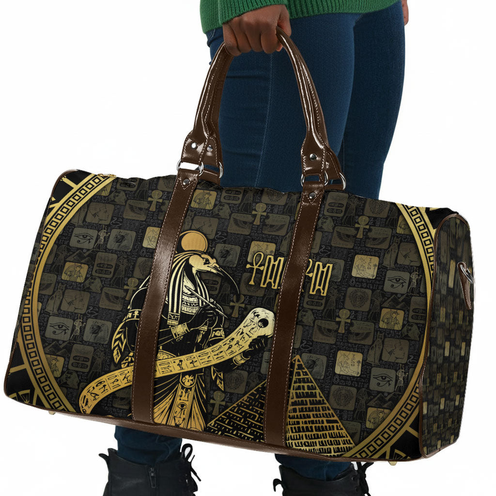 Egyptian God Thoth Travel Bag Ancient Mythology Ibis Wisdom Hieroglyphic