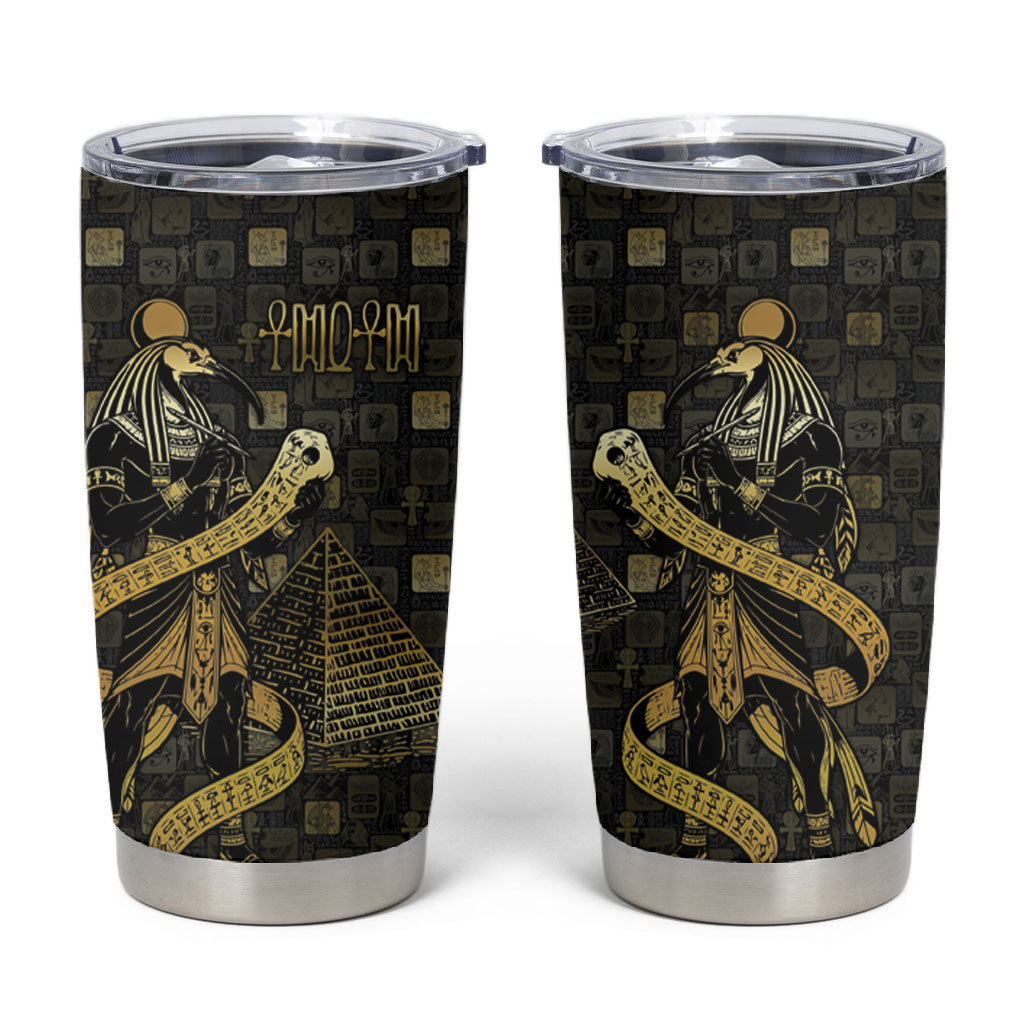 Egyptian God Thoth Tumbler Cup Ancient Mythology Ibis Wisdom Hieroglyphic