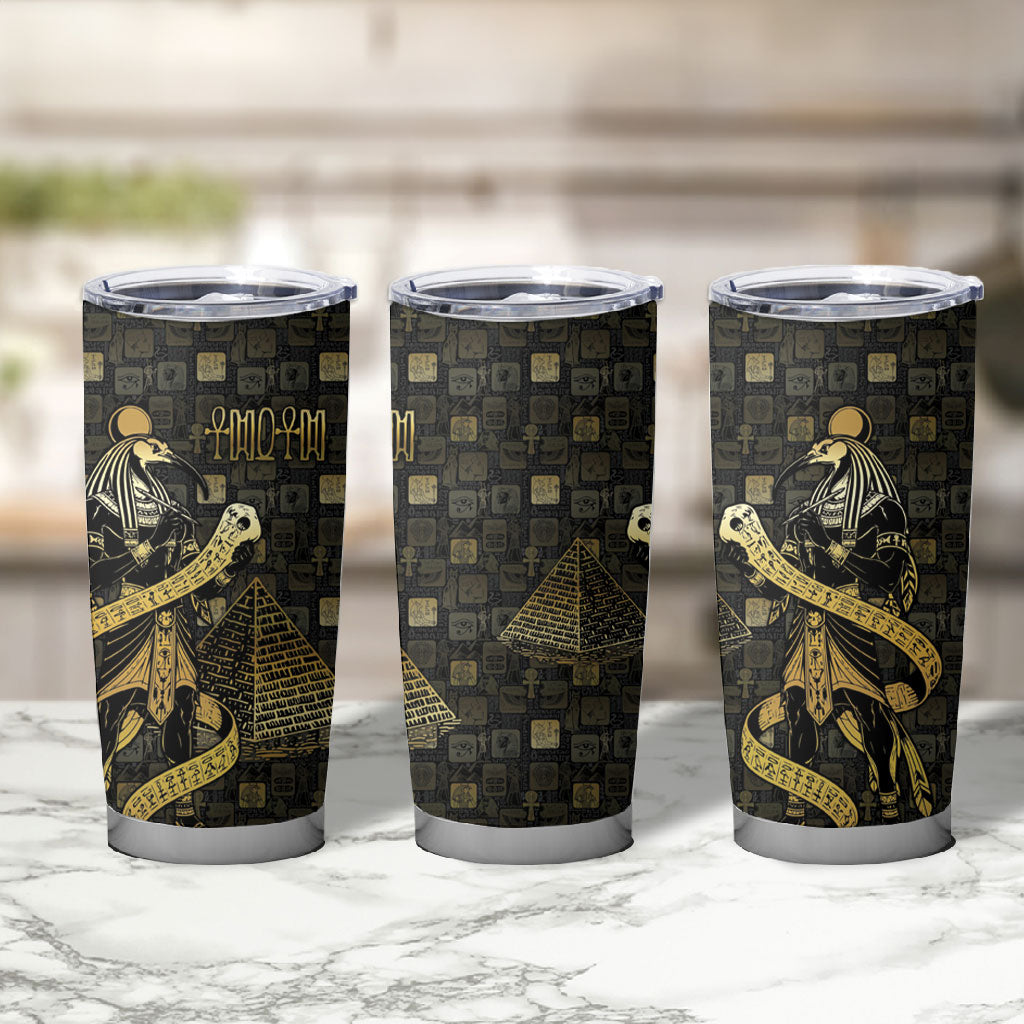 Egyptian God Thoth Tumbler Cup Ancient Mythology Ibis Wisdom Hieroglyphic