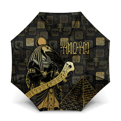 Egyptian God Thoth Umbrella Ancient Mythology Ibis Wisdom Hieroglyphic