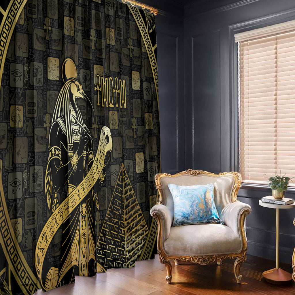 Egyptian God Thoth Window Curtain Ancient Mythology Ibis Wisdom Hieroglyphic