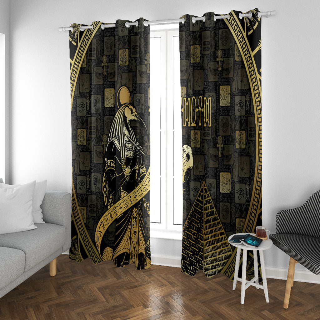 Egyptian God Thoth Window Curtain Ancient Mythology Ibis Wisdom Hieroglyphic