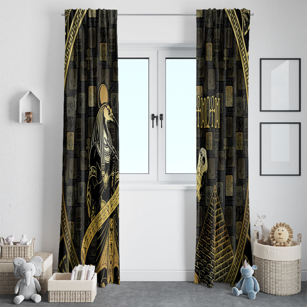 Egyptian God Thoth Window Curtain Ancient Mythology Ibis Wisdom Hieroglyphic