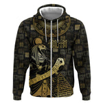 Egyptian God Thoth Zip Hoodie Ancient Mythology Ibis Wisdom Hieroglyphic