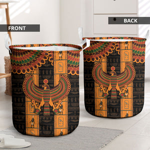 Egyptian God Horus Laundry Basket Ancient Mythology Falcon Hieroglyphic Patterns