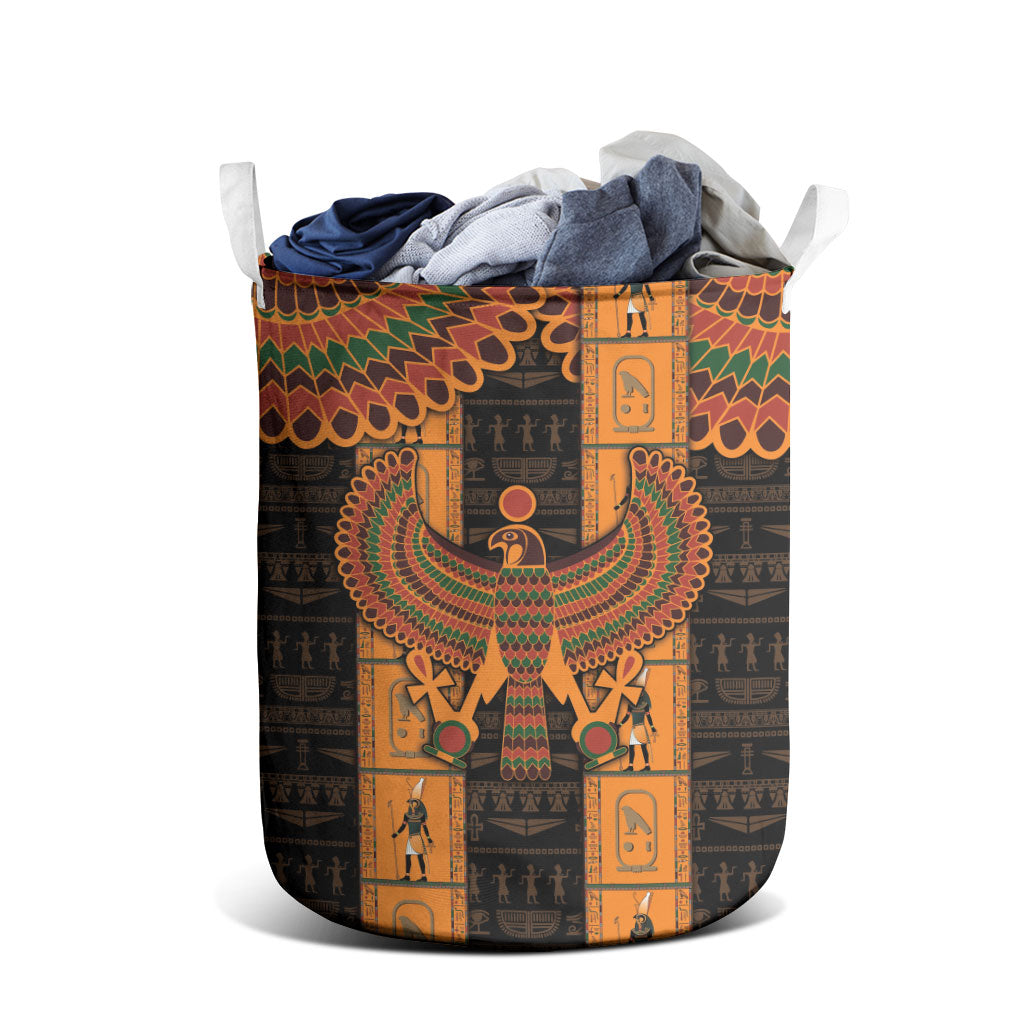 Egyptian God Horus Laundry Basket Ancient Mythology Falcon Hieroglyphic Patterns