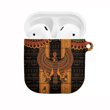 Egyptian God Horus AirPods Case Ancient Mythology Falcon Hieroglyphic Patterns