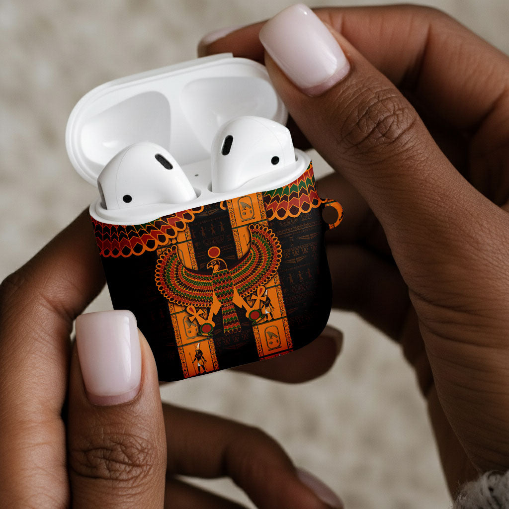 Egyptian God Horus AirPods Case Ancient Mythology Falcon Hieroglyphic Patterns